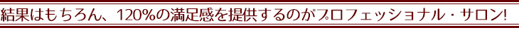 結果はもちろん、120％の満足感を提供するのがプロフェッショナル・サロン！